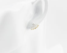 Load image into Gallery viewer, Pearl ear jacket, mini shell pearl, 2 in 1, ear jacket, climber earrings, adjustable, mini pearl earrings, wedding, boho, bridal, 925