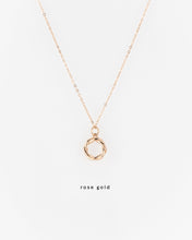 Load image into Gallery viewer, LAUREL - Simple French vintage minimalist criss-cross dainty interwoven entwine infinity twist rope wreath weave pendant gold necklace stack