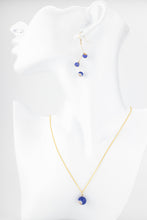 Load image into Gallery viewer, 50cm chain, dragon vein fire agate necklace, 14K gold filled, natural agate pendant, orange, blue agate stone, unique, handcrafted, 14KGF