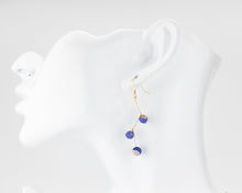 Load image into Gallery viewer, Dragon vein fire agate earrings, 14k gold filled, natural agate stone, dangle, drop earrings, orange, green, yellow, blue agate, 14KGF