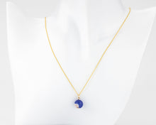 Load image into Gallery viewer, 50cm chain, dragon vein fire agate necklace, 14K gold filled, natural agate pendant, orange, blue agate stone, unique, handcrafted, 14KGF