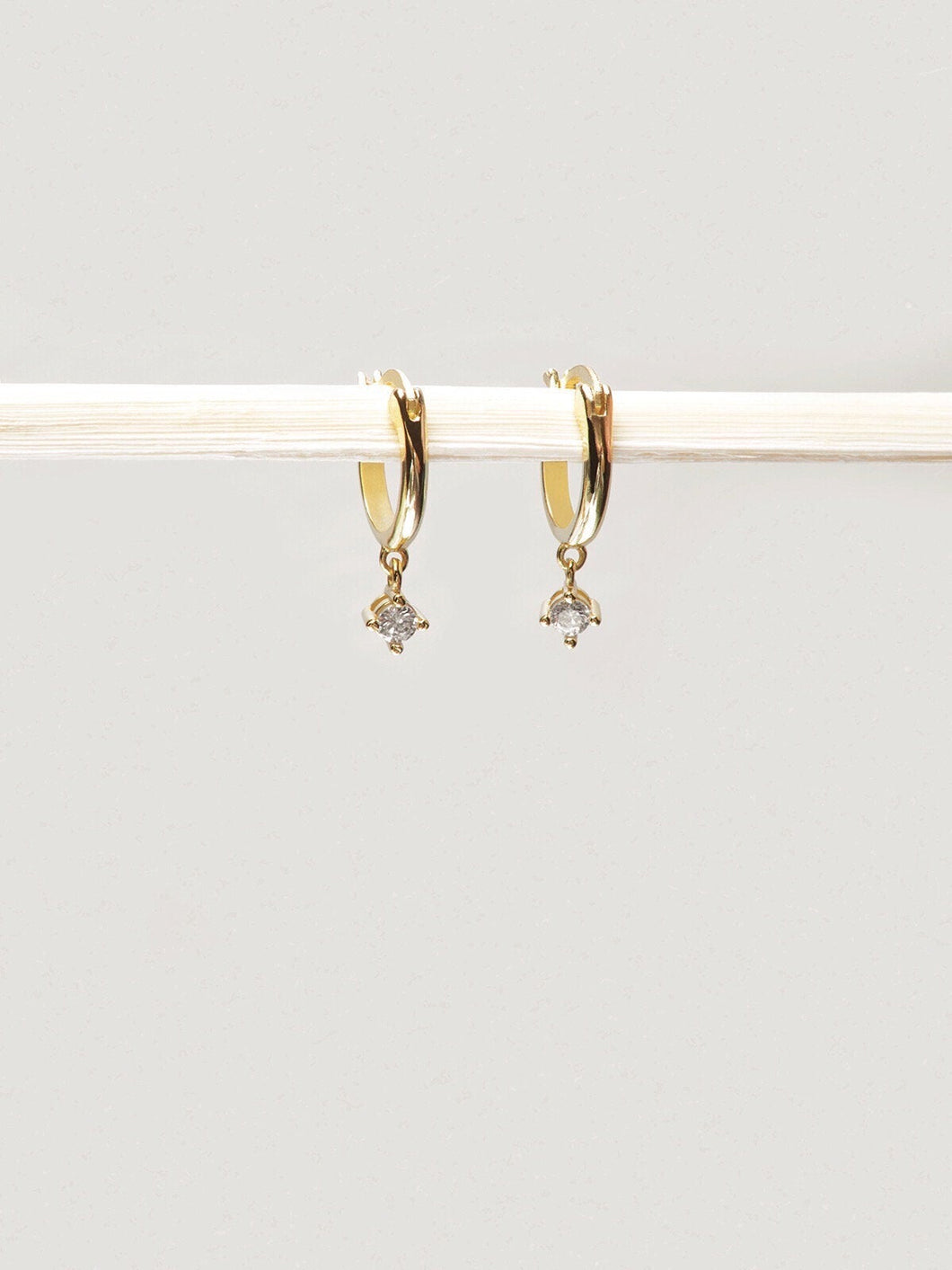 Mini cz hoops, cz drop hoops, cz huggie, dangle earrings, 18k gold vermeil, gold filled, mini drop hoop, dainty cz earrings, bridal, 925