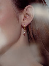 Load image into Gallery viewer, Mini cz hoops, cz drop hoops, cz huggie, dangle earrings, 18k gold vermeil, gold filled, mini drop hoop, dainty cz earrings, bridal, 925
