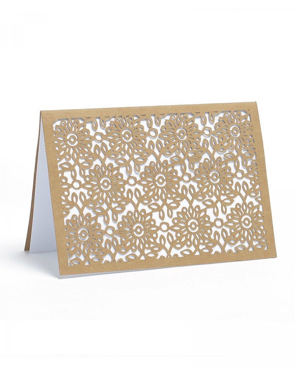 BLANK GIFT CARD - Handwritten message add on blank craft card, gift message (Card + Envelope) Laser Cut, Floral Cards