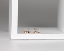 Load image into Gallery viewer, KRISTI - Layered mini double spiral huggie hoop earring dainty stacked twist layered rose gold twister silver unique double piercing gift
