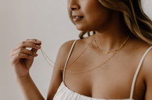 Load image into Gallery viewer, BELLE - Dainty bead satellite chain choker necklace 925 sterling silver boho style gold plated silver bead orb chain stacking necklace

