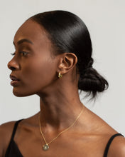 Load image into Gallery viewer, Hollow crescent hoops, gold dome hoop earring, classic, chunky hoops, puff, puffy hoops, vintage, thick hoops, dainty bold, minimalist
