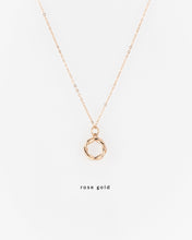 Load image into Gallery viewer, LAUREL - Simple French vintage minimalist criss-cross dainty interwoven entwine infinity twist rope wreath weave pendant gold necklace stack
