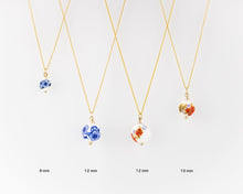 Load image into Gallery viewer, 45cm chain, porcelain flower necklace, 14K gold filled, ceramic floral bead pendant, red, blue flower, china, vintage, handcrafted, 14KGF
