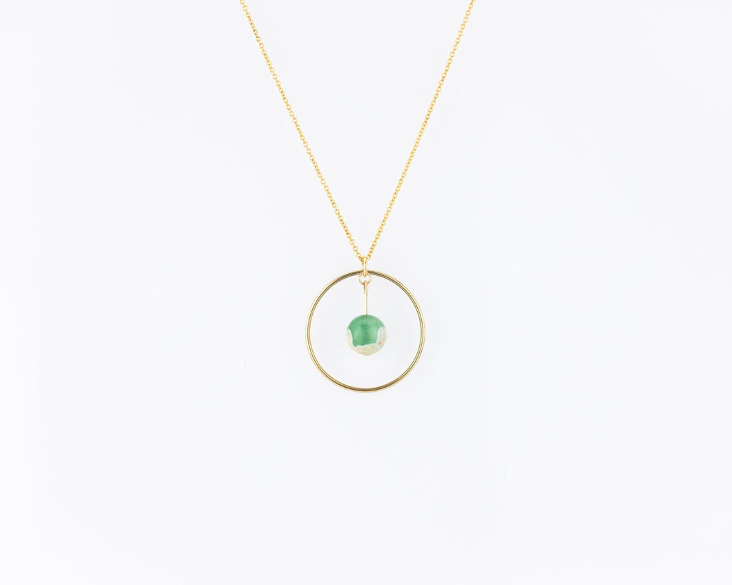 Fire agate circle necklace, 14k gold filled, circle pendant, dragon vein, natural agate stone, orange, green stone, unique, minimalist,14KGF